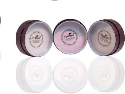 Amura Loose Face Powder Compact - 25 g (Natural, Blush, Rose)(Set of 1)