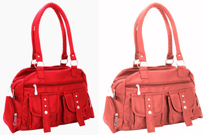 Lady bar Shoulder Bag(Red, Pink), Pink;red