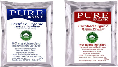 SKY MORN NATURAL HAIR DYE - ORGANIC INDIGO & HENNA HAIR COLOUR 100G & 100G EACH! COMBO PACK(200 g)
SKY MORN NATURAL HAIR DYE - ORGANIC INDIGO & HENNA HAIR COLOUR 100G & 100G EACH! COMBO PACK(200 g)