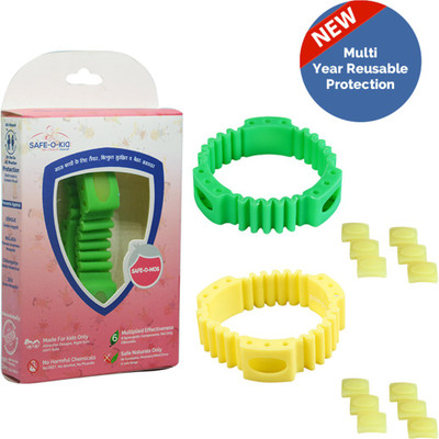 Safe-O-Kid Set of 2 YELLOW+GREEN TRIPLE POWER Anti-Mosquito Band+6 FREE Mos Patches+12 Refills, DEET-Free, Reusable, Mosquito Repellent(Pack of 2)
Safe-O-Kid Set of 2 YELLOW+GREEN TRIPLE POWER Anti-Mosquito Band+6 FREE Mos Patches+12 Refills, DEET-Free, Reusable, Mosquito Repellent(Pack of 2)