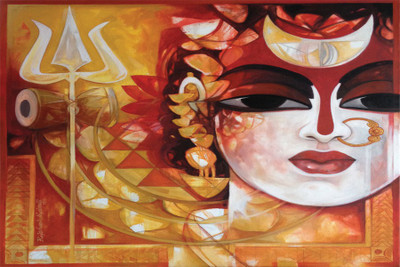 shiv shakti roop Poster Paper Print(18 inch X 12 inch, Rolled)