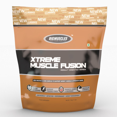 BIG MUSCLES Xtreme Muscle Fusion Whey Protein(5 kg, Strawberry)