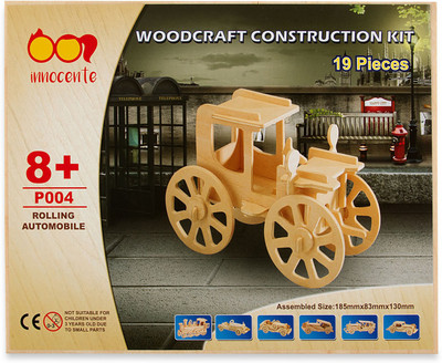 Spice Innocente Beige Wooden Rolling Automobile Construction Kit(19 Pieces)
