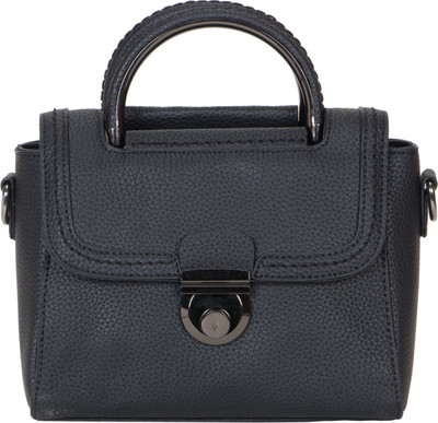 VELINA Girls Formal Black Leatherette Messenger Bag
