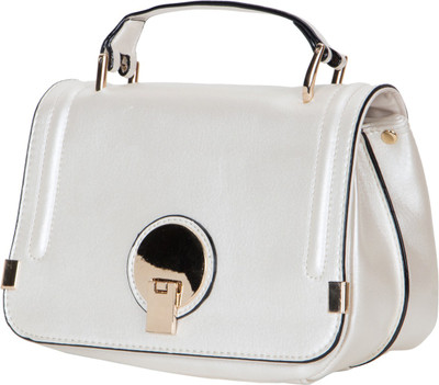 La-VORA Women Evening/Party White Leatherette Sling Bag