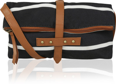 Kleio Women Casual Black Canvas Sling Bag 
Kleio Women Casual Black Canvas Sling Bag