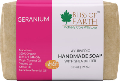 Bliss of Earth Geranium Ayurvedic Handmade Soap With Organic Shea Butter | 100GM | Made of Bliss of Earth™ Organic Oils | Extra Virgin Coconut Oil, Castor Oil, Sesame Oil | A Bathing Experience Like Never Before |(100 g)
Bliss of Earth Geranium Ayurvedic Handmade Soap With Organic Shea Butter | 100GM | Made of Bliss of Earth™ Organic Oils | Extra Virgin Coconut Oil, Castor Oil, Sesame Oil | A Bathing Experience Like Never Before |(100 g)