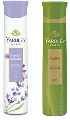 Yardley London English Lavender and Feather Combo Pack 2 Deodorant Spray - For Women(150 ml, Pack of 2)
Yardley London English Lavender and Feather Combo Pack 2 Deodorant Spray - For Women(150 ml, Pack of 2)