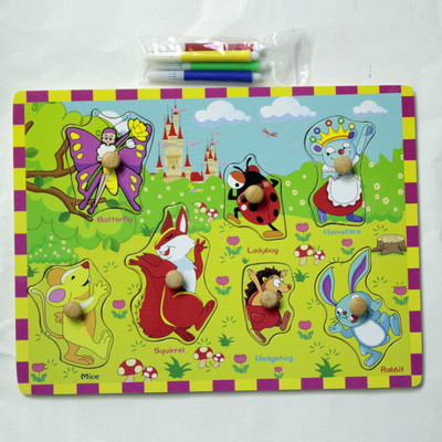 Hnt Kids wooden pegged multicolour garden animal puzzle with sketch pens(12 Pieces)
Hnt Kids wooden pegged multicolour garden animal puzzle with sketch pens(12 Pieces)