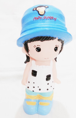 Golden DOLL COIN BANK Coin Bank(Blue)