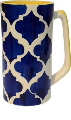 M J Style mug Ceramic Mug(500 ml), Blue