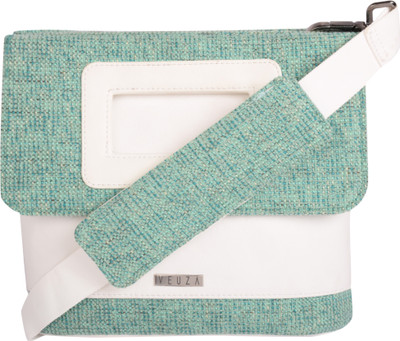 Veuza Women Casual Green Leatherette Sling Bag
