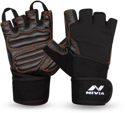 Nivia Cobra with Strap Climbing Gloves (M, Black)