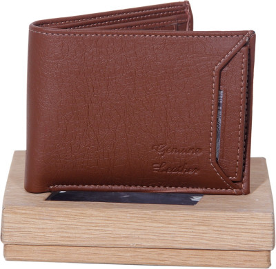 addiK Men Brown Artificial Leather Wallet(7 Card Slots)