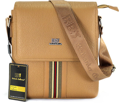 Roberto Ballmore Boys & Girls Formal Beige Leatherette Sling Bag