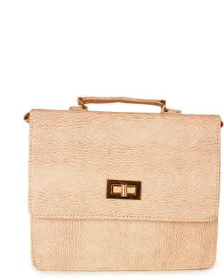 velina Girls Formal Beige Leatherette Messenger Bag