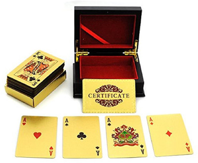 VibeX ® Beautiful 24k 99.9% Genuine Gold Plated Poker Playing Cards Deck With Wooden Box(Gold)
VibeX ® Beautiful 24k 99.9% Genuine Gold Plated Poker Playing Cards Deck With Wooden Box(Gold)