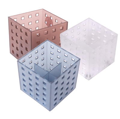 CSM 4 Compartments Plastic Pen Stand(Multicolor)