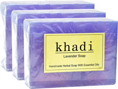 Khadi Herbal Lavender Soap(375 g, Pack of 3)