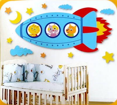 DUS10 Kids Room/Home Wall Decor Sticker ,PVC Vinyl, Multicolor,Space Rocket Theme ,Finish Size -61 cm x 31 cm x 1 cm - Pack of 1 Sticker(Pack of 1
DUS10 Kids Room/Home Wall Decor Sticker ,PVC Vinyl, Multicolor,Space Rocket Theme ,Finish Size -61 cm x 31 cm x 1 cm - Pack of 1 Sticker(Pack of 1