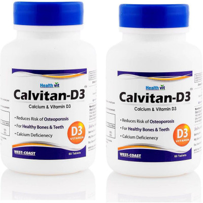 HealthVit Calvitan-CDM Calcium + Vitamin D3 + Magnesium 60 Tablets pack of 2(60 No)
HealthVit Calvitan-CDM Calcium + Vitamin D3 + Magnesium 60 Tablets pack of 2(60 No)