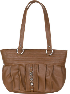 CRAWLER Girls Casual Brown Leatherette Shoulder Bag