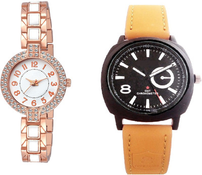DECLASSE LIGHT BROWN BELT SPORTS MEN WATCH & TWO TONE STYLE STRAP LADIES DIAMOND STUDDED PARTY WEAR Watch - For Couple
DECLASSE LIGHT BROWN BELT SPORTS MEN WATCH & TWO TONE STYLE STRAP LADIES DIAMOND STUDDED PARTY WEAR Watch - For Couple