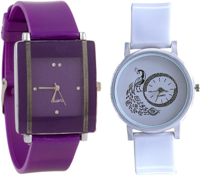 KNACK Purple square shape simple and professional and Watch - For Girls