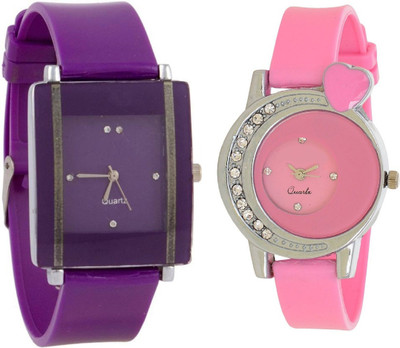 SPINOZA Purple square shape simple and professional and Pink crystals studded heart beautiful design women Watch - For Girls
SPINOZA Purple square shape simple and professional and Pink crystals studded heart beautiful design women Watch - For Girls