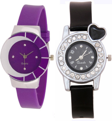 SPINOZA White purple different design beautiful watch with black crystals heart unique and beautiful glory women Watch - For Girls
SPINOZA White purple different design beautiful watch with black crystals heart unique and beautiful glory women Watch - For Girls