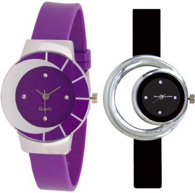 KNACK White purple different design beautiful watch with Black round ring new simple and attractive women Watch - For Girls
KNACK White purple different design beautiful watch with Black round ring new simple and attractive women Watch - For Girls