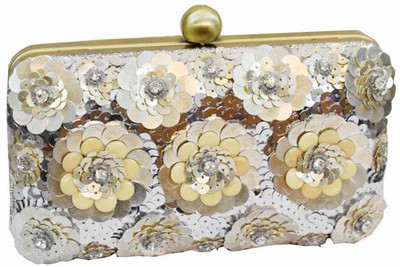 FALAH Party Silver Clutch