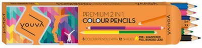 YOUVA Colour Pencils (2 In 1) Hexagonal Shaped Color Pencils(Set of 1, 12 Colours) 
YOUVA Colour Pencils (2 In 1) Hexagonal Shaped Color Pencils(Set of 1, 12 Colours)