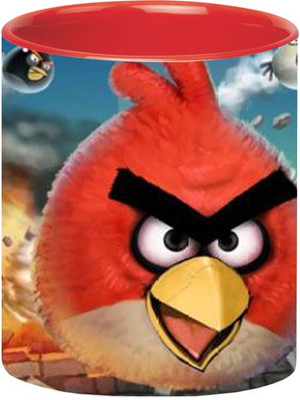 Ashvah Angry Birds 1509 Ceramic Mug(350 ml), Red
