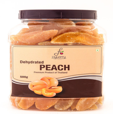 Flyberry Gourmet Dehydrated Peach 500 g Peaches(500 g, Plastic Bottle)