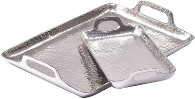 Sammsara Set Of 2 Hammered Rectangle Decorative Tray 100 % Food Safe Platter Tray Set(2 Units)
Sammsara Set Of 2 Hammered Rectangle Decorative Tray 100 % Food Safe Platter Tray Set(2 Units)