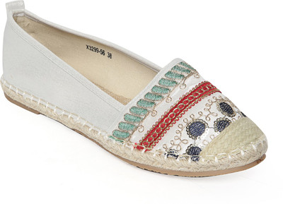 Flat n Heels Bellies For Women(White