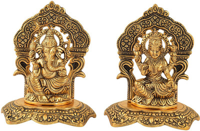 HOUZZPLUS Aluminum Handicraft Laxmi, Ganesh Idol Special For Diwali Decorative Showpiece - 12 cm(Aluminium, Gold)
HOUZZPLUS Aluminum Handicraft Laxmi, Ganesh Idol Special For Diwali Decorative Showpiece - 12 cm(Aluminium, Gold)