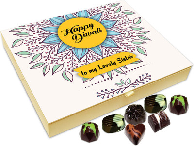 Chocholik Diwali Sweets - Happy Diwali To My Lovely Sis Chocolate Box - 20pc Truffles(240 g)