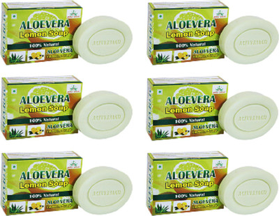 AryanShakti Aloevera Lemon Soap | 100% natural(450 g, Pack of 6)