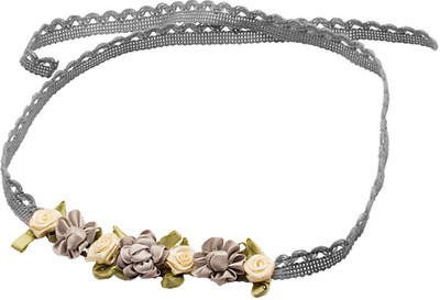 Voylla Satin Bow Headband Hair Band(White)