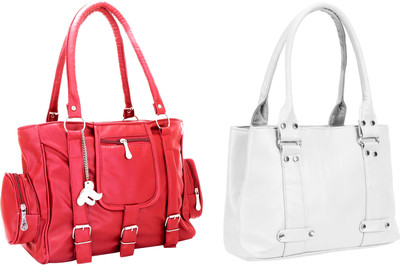 Lady bar Shoulder Bag(Pink, White)