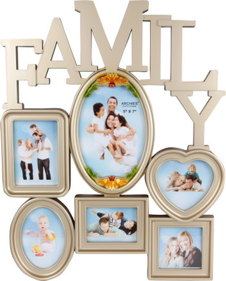 Archies Frames Acrylic Photo Frame(Gold, 6 Photos)