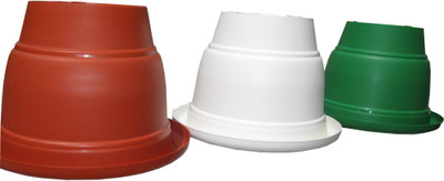 Naina 12inch tricolor set of 3 Plant Container Set(Pack of 3, Plastic)