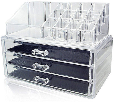 4square Acrylic Jewelry Cosmetic and Makeup Organizer, 1 Piece Set Transparent Vanity Box (White) Makeup Box Vanity Box(White)
4square Acrylic Jewelry Cosmetic and Makeup Organizer, 1 Piece Set Transparent Vanity Box (White) Makeup Box Vanity Box(White)