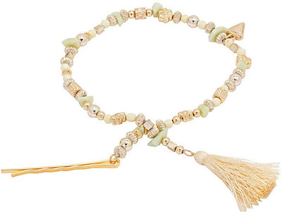 Voylla Trendy Hair Pin With Multicoloured Beads Adornment Hair Pin(Gold)