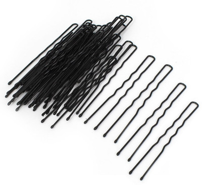 Pixelfox Metal Woman Hair Pin Barrette U Shaped Clip U Pin 100 Pcs Black Hair Pin(Black)