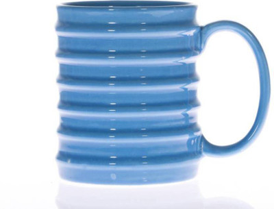 M J Style liner Ceramic Mug(250 ml), Blue