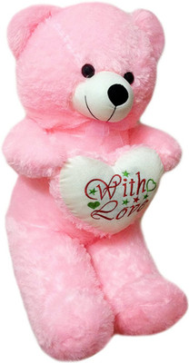 ATTRACTIVE Feet Pink Teddy Bear with Heart Soft toys - 87 cm - 87 cm(Pink)