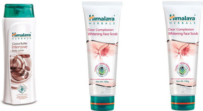 Himalaya coca butter intensive body lotion, clear complexion whitening face scrub(Set of 3)
Himalaya coca butter intensive body lotion, clear complexion whitening face scrub(Set of 3)